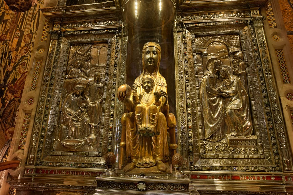 The Black Madonna at the Montserrat Monastery in Catalonia, Spain