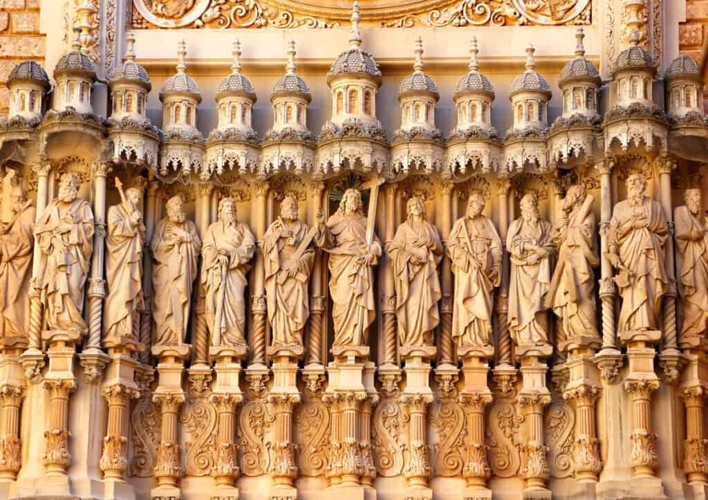Statues at Montserrat Monastery in Catalonia, Spain