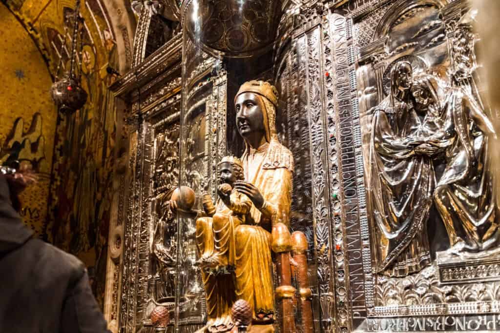 Viewing the Black Madonna of Montserrat in Spain